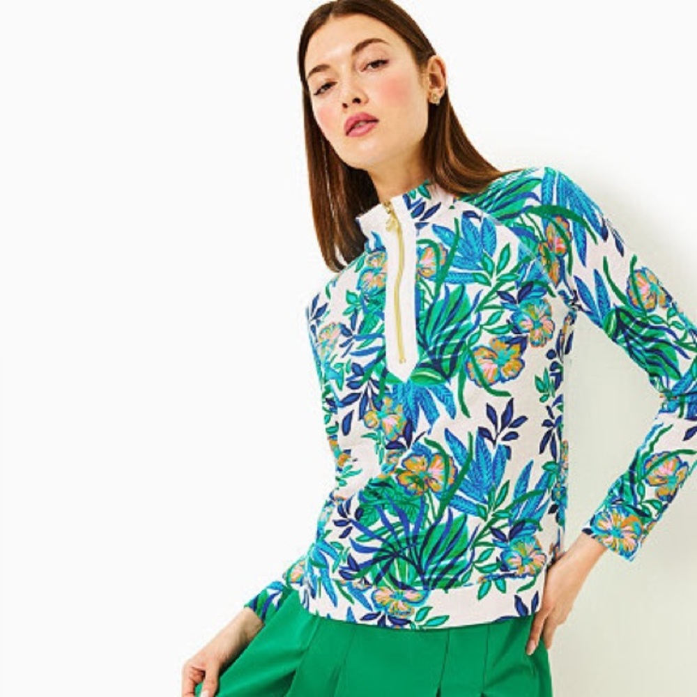 NWT Lilly Pulitzer Tropical Blue and Green Pullover